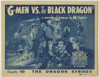 6c195 G-MEN VS. THE BLACK DRAGON chapter 10 TC '43 The Dragon Strikes, cool serial art montage!