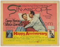 6c202 HAPPY ANNIVERSARY TC '59 great romantic close up of David Niven & Mitzi Gaynor in bed!