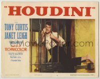6c638 HOUDINI LC #8 '53 Tony Curtis as the escape artist uses his foot to open his prison cell!