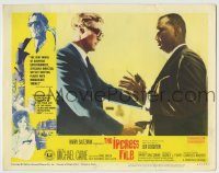 6c663 IPCRESS FILE LC #4 '65 close up of spy Michael Caine holding guy at gunpoint!