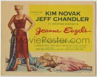 6c238 JEANNE EAGELS TC '57 romantic art of sexy Kim Novak & laying with Jeff Chandler!