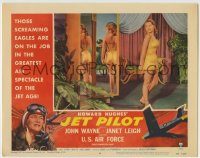6c671 JET PILOT LC #6 '57 John Wayne admiring sexy Janet Leigh in multiple mirrors, Howard Hughes