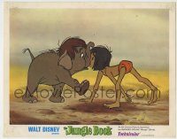6c676 JUNGLE BOOK LC '67 Disney cartoon classic, Mowgli butting heads with elephant!