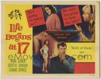 6c269 LIFE BEGINS AT 17 TC '58 teenage boy has one girl pregnant and one wanting to marry him!