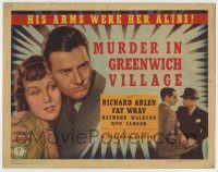 6c302 MURDER IN GREENWICH VILLAGE TC '37 Richard Arlen's arms were Fay Wray's alibi in New York!