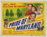 6c348 PRIDE OF MARYLAND TC '51 Stanley Clements & Peggy Stewart, cool horse racing artwork!