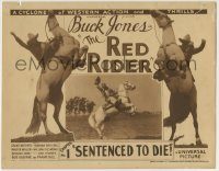 6c354 RED RIDER chapter 1 TC '34 three images of Buck Jones in rearing Silver, Sentenced To Die!