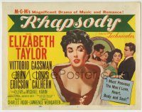6c356 RHAPSODY TC '54 Elizabeth Taylor, Vittorio Gassman, magnificent drama of romance & music!