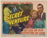 6c362 SECRET VENTURE TC '55 no honor among these thieves Kent Taylor & Jane Hylton!