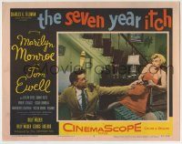 6c007 SEVEN YEAR ITCH LC #3 '55 sexy Marilyn Monroe tries to get Tom Ewell's finger out of bottle!