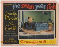 6c002 SEVEN YEAR ITCH LC #6 '55 Billy Wilder, Moore & Marilyn Monroe w/ toe caught in tub!
