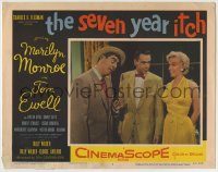 6c003 SEVEN YEAR ITCH LC #7 '55 Tom Ewell & Robert Strauss leering at sexy Marilyn Monroe!