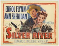 6c371 SILVER RIVER TC '48 cowboy Errol Flynn gambles for his life & sexy Ann Sheridan!