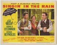 6c857 SINGIN' IN THE RAIN LC #2 '52 Gene Kelly, Donald O'Connor & Debbie Reynolds arm-in-arm!