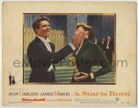 6c886 STAR IS BORN LC #1 '54 close up of James Mason slapping Judy Garland holding her Oscar!