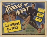 6c391 TERROR BY NIGHT TC '46 Basil Rathbone is Sherlock Holmes & Nigel Bruce as Dr. Watson!