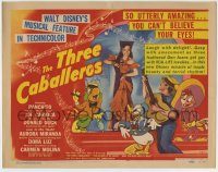 6c394 THREE CABALLEROS TC '44 Disney cartoon/live action, Donald Duck, Panchito & Joe Carioca!