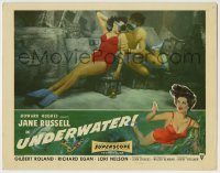 6c960 UNDERWATER LC '55 Howard Hughes, sexy skin diver Jane Russell underwater w/Richard Egan!