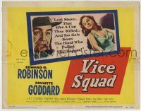 6c407 VICE SQUAD TC '53 Edward G. Robinson, sexy Paulette Goddard, film noir!