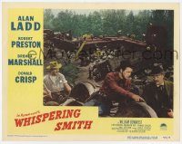 6c985 WHISPERING SMITH LC #1 '49 close up of Alan Ladd & Robert Preston over train wreck!