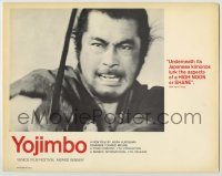 6c996 YOJIMBO LC '61 Akira Kurosawa, best close up of samurai Toshiro Mifune with sword!