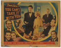 6c998 YOU CAN'T TAKE IT WITH YOU LC '38 Jean Arthur with wacky sign & James Stewart, Frank Capra!