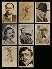 6d369 LOT OF 8 5X7 FAN PHOTOS WITH FACSIMILE AUTOGRAPHS '30s-40s great portrait of top stars!