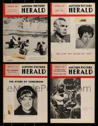 6d182 LOT OF 4 MOTION PICTURE HERALD EXHIBITOR MAGAZINES '60s filled with images & information!