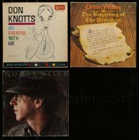 6d023 LOT OF 3 SPOKEN WORD 33 1/3 RPM RECORDS '60s-70s Don Knotts by Hirschfeld, Welles, Allen!