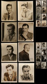 6d291 LOT OF 32 8X10 STILLS OF MALE PORTRAITS '30s-50s great head & shoulders portraits!