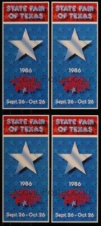 6d406 LOT OF 6 UNFOLDED TEXAS 150 1986 STATE FAIR OF TEXAS SPECIAL POSTERS '86 cool art!