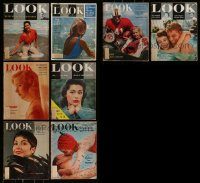 6d176 LOT OF 8 LOOK MAGAZINES '50s filled with great images & information!