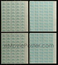 6d198 LOT OF 4 U.S. NAVY STAMP SHEETS '40s 200 stamps with Old Ironsides & Annapolis Tercentenary
