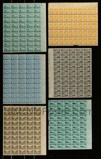 6d196 LOT OF 6 UNITED STATES ARMED SERVICES STAMP SHEETS '40s 300 stamps with Army, Navy & more!