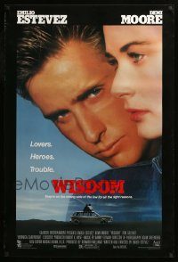 6d552 LOT OF 9 UNFOLDED WISDOM ONE-SHEETS '86 great image of Emilio Estevez & Demi Moore!