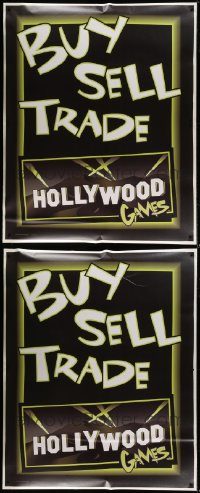 6d031 LOT OF 2 HOLLYWOOD GAME BUY SELL TRADE 48x60 ADHESIVE BANNERS '99 cool!