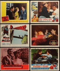 6d163 LOT OF 6 FILM NOIR LOBBY CARDS '50s-60s great scenes from a variety of different movies!