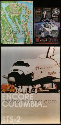 6d435 LOT OF 3 UNFOLDED ASTRONAUT AND SPACE SPECIAL POSTERS '80s-90s Columbia space shuttle+more!