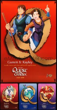 6d558 LOT OF 4 UNFOLDED DOUBLE-SIDED 27X40 QUEST FOR CAMELOT ONE-SHEETS '98 cast portraits!
