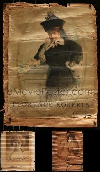 6d037 LOT OF 3 UNFOLDED STAGE POSTERS OF FEMALE STARS 1900s Florence Roberts, Goodrich, Irving