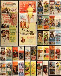 6d442 LOT OF 44 FORMERLY FOLDED INSERTS '50s great images from a variety of different movies!