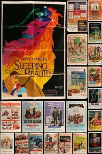 6d111 LOT OF 47 FOLDED ONE-SHEETS '50s-70s great images from a variety of different movies!