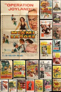 6d086 LOT OF 81 FOLDED ONE-SHEETS '40s-70s great images from a variety of different movies!