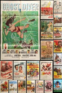 6d085 LOT OF 93 FOLDED ONE-SHEETS '50s-90s great images from a variety of different movies!