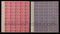 6d202 LOT OF 2 FAMOUS AMERICAN WOMEN STAMP SHEETS '40s 100 stamps, Red Cross founder Clara Barton