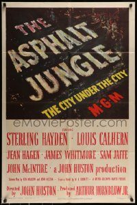 6f051 ASPHALT JUNGLE 1sh '50 John Huston classic film noir, The City Under the City!