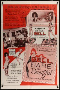 6f073 BELL, BARE & BEAUTIFUL 1sh '63 Herschell Gordon Lewis' cult comedy, sexy Virginia Bell!