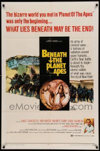 6f075 BENEATH THE PLANET OF THE APES 1sh '70 sci-fi sequel, what lies beneath may be the end!