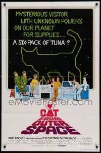6f136 CAT FROM OUTER SPACE 1sh '78 Walt Disney sci-fi, wacky art of alien feline & cast!