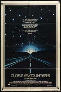 6f150 CLOSE ENCOUNTERS OF THE THIRD KIND int'l 1sh '77 Spielberg's sci-fi, silver border design